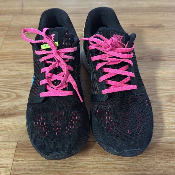 NIKE Big Kids LunarGlide Sneakers 6.5Y 8.5W Blue Black Pink Athleisure Running - Picture 2 of 9